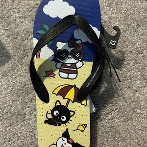 Hello Kitty Kids Flip Flops - Blue, Yellow, and Black